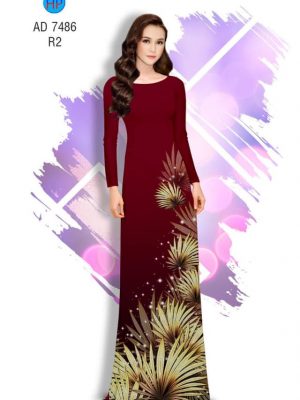Vải áo dài lá Cọ kiểu mới AD 7486 23 1561616994 363 Vai ao dai la Co thiet ke 2019 AD 7486