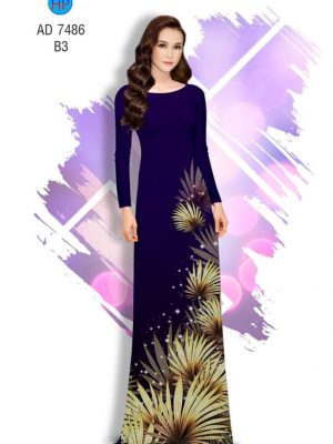 Vải áo dài lá Cọ kiểu mới AD 7486 37 1561616995 343 Vai ao dai la Co thiet ke 2019 AD 7486