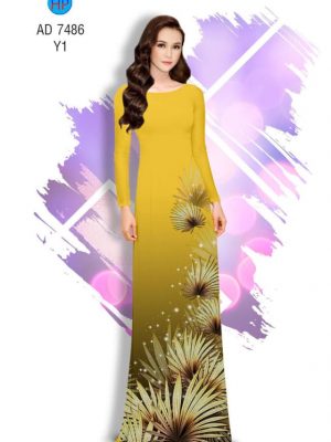 Vải áo dài lá Cọ kiểu mới AD 7486 26 1561616995 365 Vai ao dai la Co thiet ke 2019 AD 7486