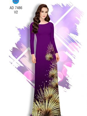 Vải áo dài lá Cọ kiểu mới AD 7486 27 1561616995 454 Vai ao dai la Co thiet ke 2019 AD 7486