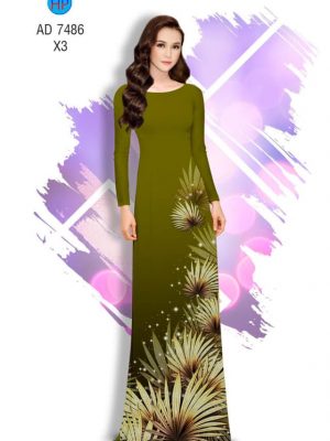 Vải áo dài lá Cọ kiểu mới AD 7486 25 1561616995 917 Vai ao dai la Co thiet ke 2019 AD 7486