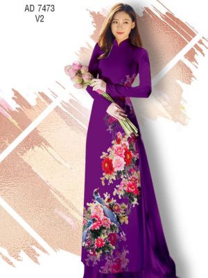 Vải áo dài Hoa Mẫu Đơn và Chim thiết kế 2019 AD 7473 24 1561637170 156 Vai ao dai Hoa Mau Don va Chim thiet ke