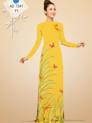 Vải áo dài chấm bi và hoa kiểu mới AD 7341 38 1561667884 530 Vai ao dai cham bi va hoa kieu moi AD