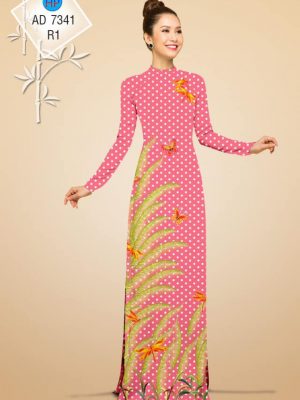Vải áo dài chấm bi và hoa kiểu mới AD 7341 29 1561667884 606 Vai ao dai cham bi va hoa kieu moi AD