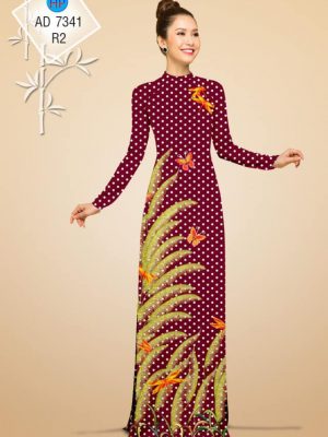 Vải áo dài chấm bi và hoa kiểu mới AD 7341 28 1561667884 653 Vai ao dai cham bi va hoa kieu moi AD