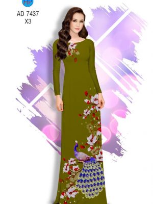 Vải áo dài Công và Hoa Đào kiểu mới AD 7437 24 1561711051 130 Vai ao dai Cong va Hoa Dao kieu moi AD