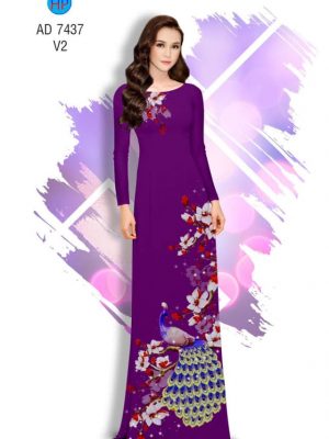 Vải áo dài Công và Hoa Đào kiểu mới AD 7437 22 1561711051 307 Vai ao dai Cong va Hoa Dao kieu moi AD