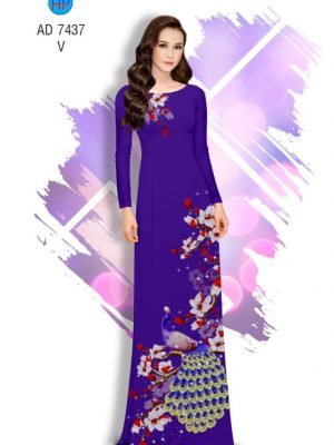 Vải áo dài Công và Hoa Đào kiểu mới AD 7437 25 1561711051 807 Vai ao dai Cong va Hoa Dao kieu moi AD