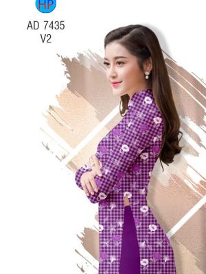 Vải áo dài Hoa đều trên nền caro thiết kế 2019 AD 7435 22 1561712959 216 Vai ao dai Hoa deu tren nen caro thiet ke