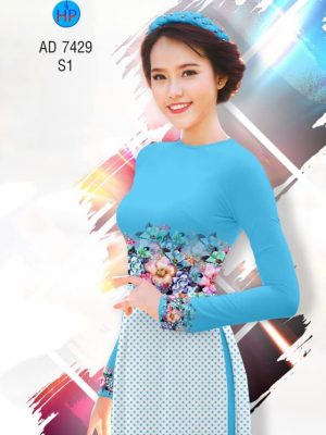 Vải áo dài hoa và chấm bi thiết kế 2019 AD 7429 35 1561728666 351 Vai ao dai hoa va cham bi thiet ke 2019