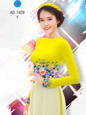 Vải áo dài hoa và chấm bi thiết kế 2019 AD 7429 34 1561728666 56 Vai ao dai hoa va cham bi thiet ke 2019