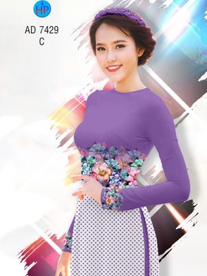Vải áo dài hoa và chấm bi thiết kế 2019 AD 7429 32 1561728666 661 Vai ao dai hoa va cham bi thiet ke 2019