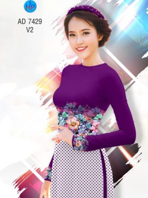Vải áo dài hoa và chấm bi thiết kế 2019 AD 7429 33 1561728666 694 Vai ao dai hoa va cham bi thiet ke 2019