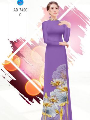 Vải áo dai hình hoa Sen kiểu mới AD 7420 34 1561763168 260 Vai ao dai hinh hoa Sen kieu moi AD 7420