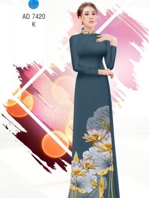 Vải áo dai hình hoa Sen kiểu mới AD 7420 24 1561763168 351 Vai ao dai hinh hoa Sen kieu moi AD 7420