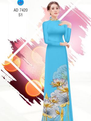 Vải áo dai hình hoa Sen kiểu mới AD 7420 31 1561763168 514 Vai ao dai hinh hoa Sen kieu moi AD 7420
