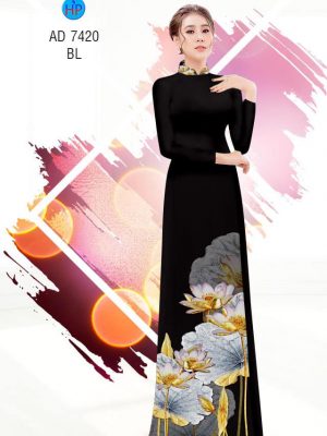 Vải áo dai hình hoa Sen kiểu mới AD 7420 37 1561763168 664 Vai ao dai hinh hoa Sen kieu moi AD 7420