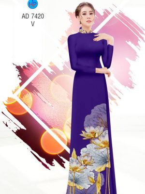 Vải áo dai hình hoa Sen kiểu mới AD 7420 21 1561763168 967 Vai ao dai hinh hoa Sen kieu moi AD 7420