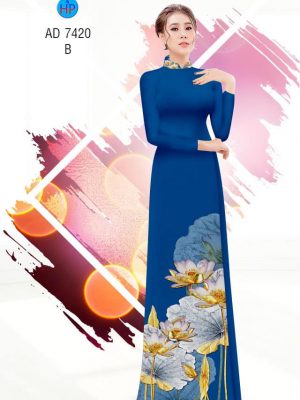 Vải áo dai hình hoa Sen kiểu mới AD 7420 36 1561763168 97 Vai ao dai hinh hoa Sen kieu moi AD 7420