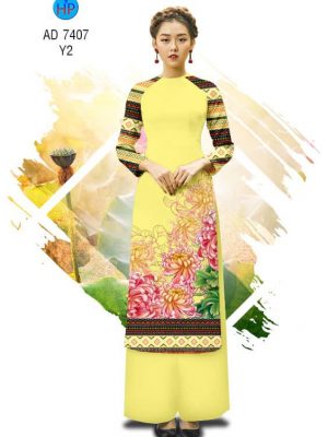 Vải áo dài Cúc đại đoá và thổ cẩm kiểu mới AD 7407 31 1561791412 681 Vai ao dai Cuc dai doa va tho cam kieu