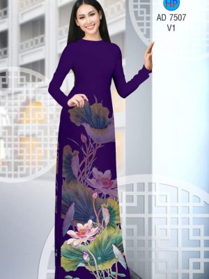 Vải áo dài hoa Sen kiểu mới AD 7507 28 1561820577 612 Vai ao dai hoa Sen kieu moi AD 7507