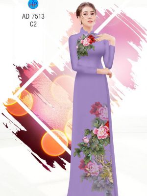 Vải áo dài Hoa Mẫu Đơn kiểu mới AD 7513 25 1561827234 364 Vai ao dai Hoa Mau Don kieu moi AD 7513