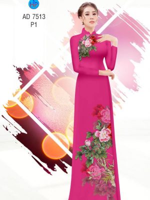 Vải áo dài Hoa Mẫu Đơn kiểu mới AD 7513 29 1561827235 20 Vai ao dai Hoa Mau Don kieu moi AD 7513
