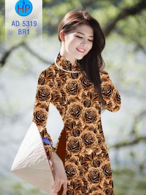 Vải áo dài Hoa hồng 3D mới ra AD 5319 23 1561831907 777 Vai ao dai Hoa hong 3D moi ra AD 5319