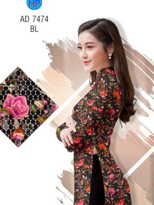 Vải áo dài Hoa đều tổ ong thiết kế 2019 AD 7474 20 Vai ao dai Hoa deu to ong thiet ke 2019