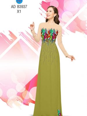 Vải áo dài hình Lá thiết kế 2019 AD B3937 20 Vai ao dai hinh La thiet ke 2019 AD B3937