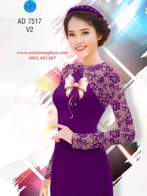 Vải áo dài Chút nữ tính với nơ kiểu mới AD 7517 33 1562086761 163 Vai ao dai Chut nu tinh voi no kieu moi
