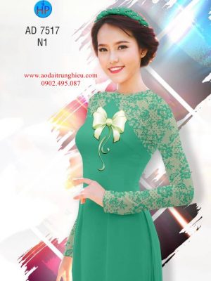 Vải áo dài Chút nữ tính với nơ kiểu mới AD 7517 25 1562086761 213 Vai ao dai Chut nu tinh voi no kieu moi