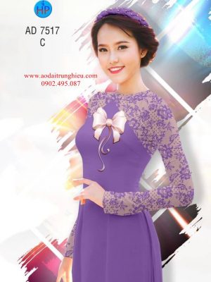 Vải áo dài Chút nữ tính với nơ kiểu mới AD 7517 21 1562086761 233 Vai ao dai Chut nu tinh voi no kieu moi