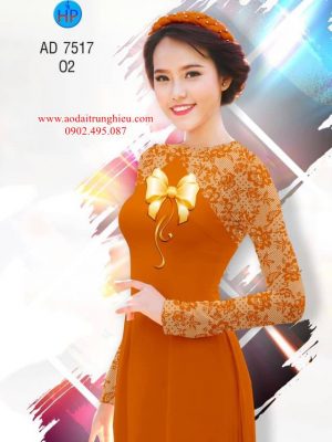Vải áo dài Chút nữ tính với nơ kiểu mới AD 7517 24 1562086761 2 Vai ao dai Chut nu tinh voi no kieu moi