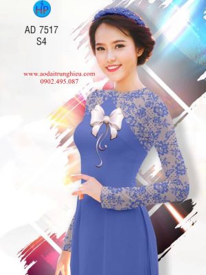 Vải áo dài Chút nữ tính với nơ kiểu mới AD 7517 32 1562086761 393 Vai ao dai Chut nu tinh voi no kieu moi