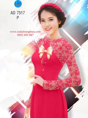 Vải áo dài Chút nữ tính với nơ kiểu mới AD 7517 26 1562086761 53 Vai ao dai Chut nu tinh voi no kieu moi