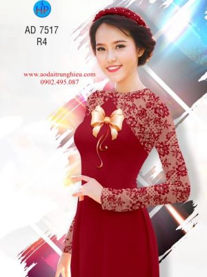 Vải áo dài Chút nữ tính với nơ kiểu mới AD 7517 35 1562086761 87 Vai ao dai Chut nu tinh voi no kieu moi