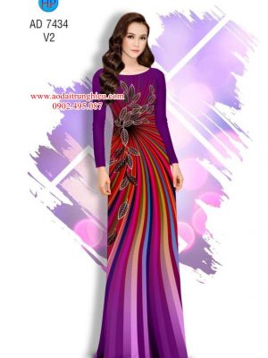 Vải áo dài lá và sọc kiểu mới AD 7434 26 1562339183 788 Vai ao dai la va soc kieu moi AD 7434