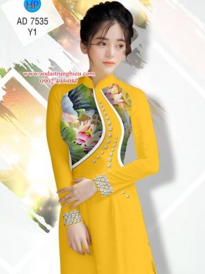 Vải áo dài Sen và ngọc trai thiết kế 2019 AD 7535 30 1562604886 596 Vai ao dai Sen va ngoc trai thiet ke 2019