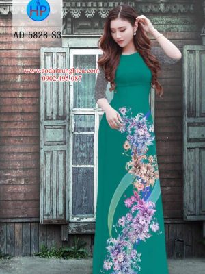 Vải áo dài Hoa in 3D kiểu mới AD 5828 25 1562609715 81 Vai ao dai Hoa in 3D kieu moi AD 5828