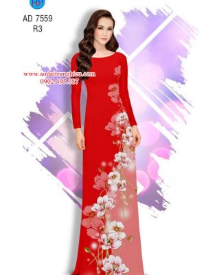 Vải áo dài Hoa in 3D kiểu mới AD 7559 18 1563204090 599 Vai ao dai Hoa in 3D kieu moi AD 7559