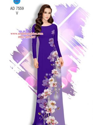 Vải áo dài Hoa in 3D kiểu mới AD 7559 21 1563204090 911 Vai ao dai Hoa in 3D kieu moi AD 7559