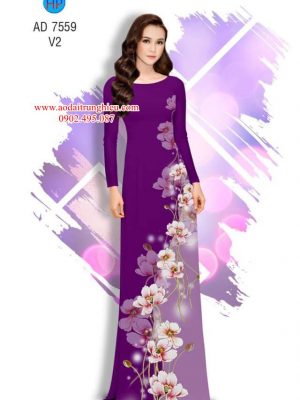 Vải áo dài Hoa in 3D kiểu mới AD 7559 23 1563204091 184 Vai ao dai Hoa in 3D kieu moi AD 7559