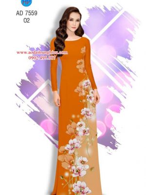 Vải áo dài Hoa in 3D kiểu mới AD 7559 27 1563204091 363 Vai ao dai Hoa in 3D kieu moi AD 7559