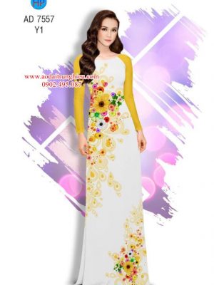 Vải áo dài Hoa in 3D kiểu mới AD 7557 28 1563208907 228 Vai ao dai Hoa in 3D kieu moi AD 7557