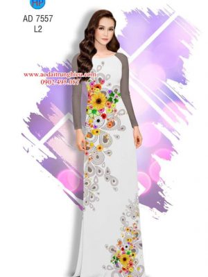 Vải áo dài Hoa in 3D kiểu mới AD 7557 21 1563208907 589 Vai ao dai Hoa in 3D kieu moi AD 7557
