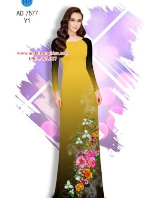 Vải áo dài Hoa in 3D kiểu mới AD 7577 26 1563795681 611 Vai ao dai Hoa in 3D kieu moi AD 7577