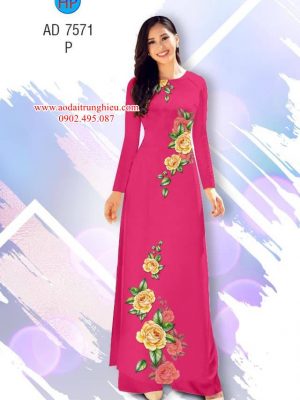 Vải áo dài Hoa hồng kiểu mới AD 7571 25 1563798238 608 Vai ao dai Hoa hong kieu moi AD 7571