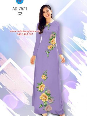 Vải áo dài Hoa hồng kiểu mới AD 7571 30 1563798239 326 Vai ao dai Hoa hong kieu moi AD 7571