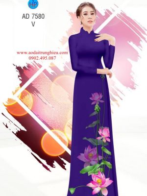 1563896692 727 Vai ao dai hoa Sen thiet ke 2019 AD 7580